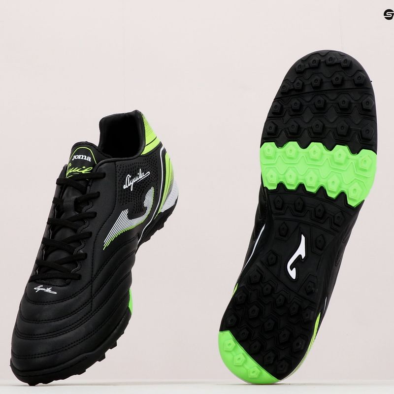 Scarpe da calcio Joma Aguila TF nero/verde fluor da uomo 14