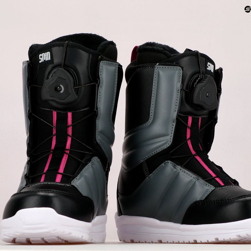 Scarponi da snowboard da donna Northwave Helix Spin nero/grigio scuro 14