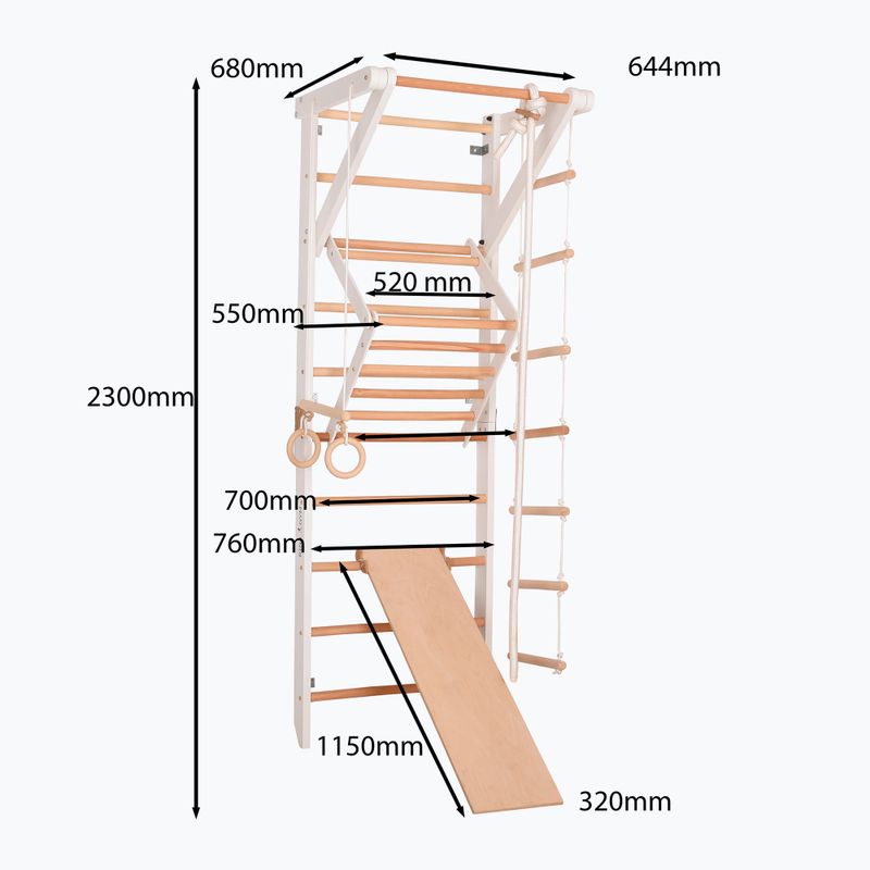 RINAGYM Sport 3 scala ginnica bianca 7