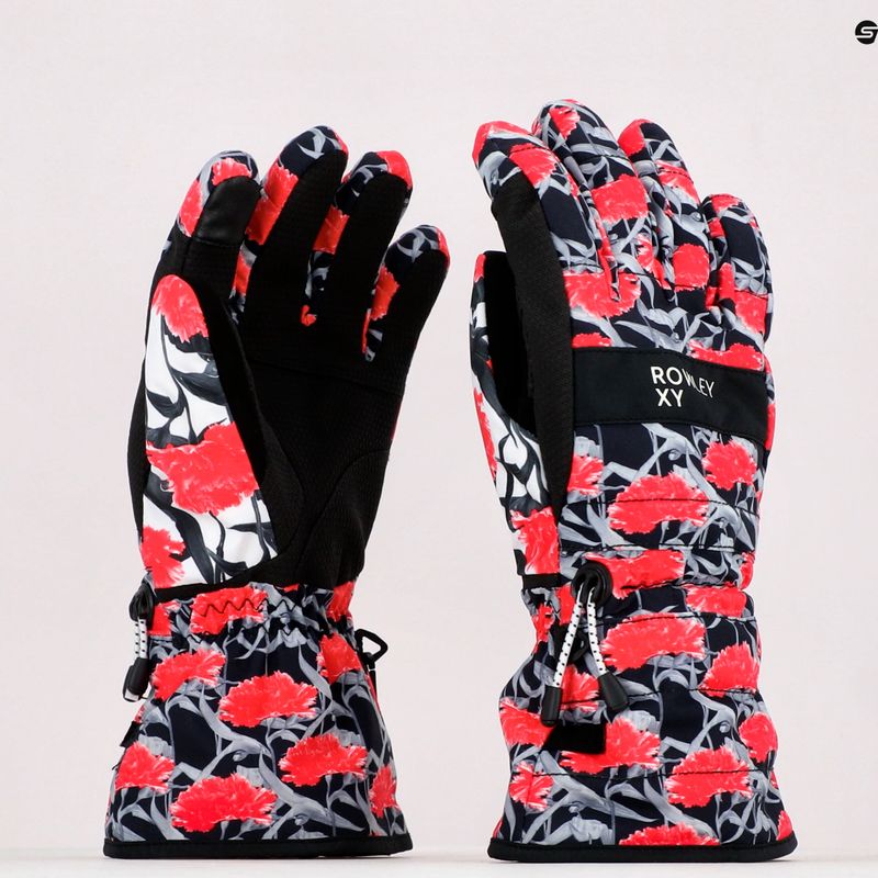 Guanti da snowboard da donna ROXY Cynthia Rowley nero/bianco/rosso 11