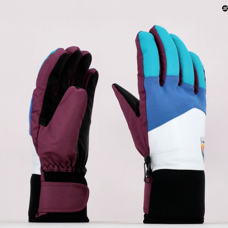 Guanti da sci da donna Viking Downtown Girl multicolore/bianco 9