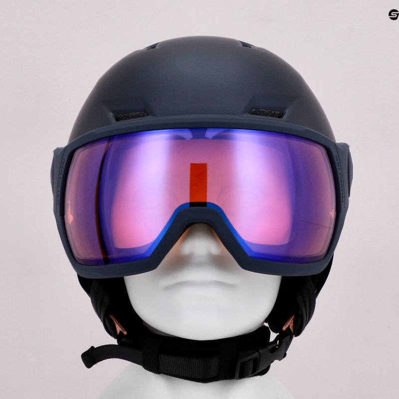 Casco da sci donna Salomon Icon LT Visor Photo Sigma S1-S3 glicine blu/cielo 15