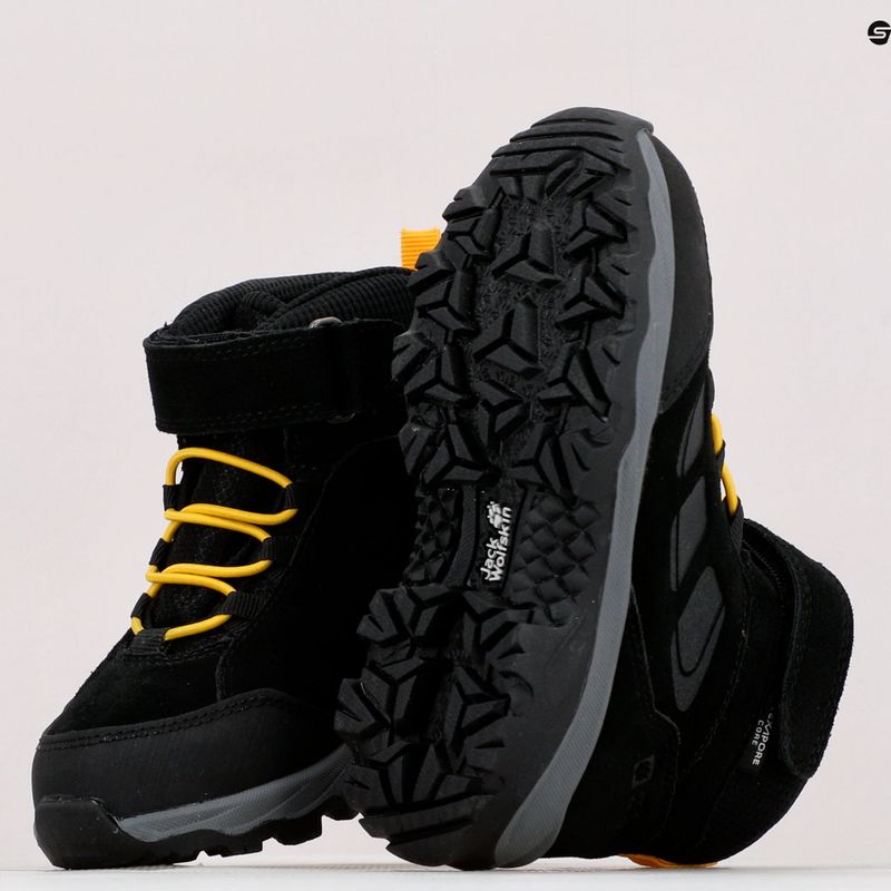 Jack Wolfskin stivali da trekking per bambini Vojo Lt Texapore Mid nero/giallo bordeaux xt 11