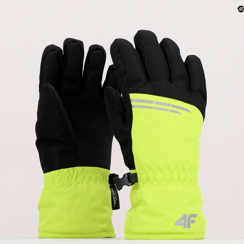 Guanti da sci per bambini 4F M038 verde canarino 9