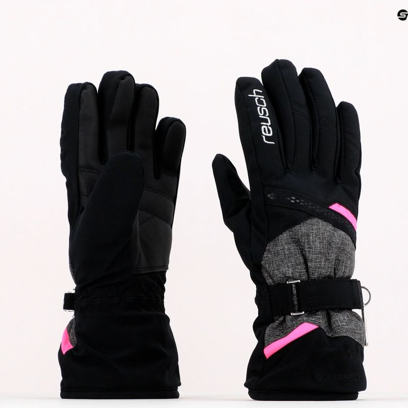 Guanti da sci da donna Reusch Hannah R-TEX XT blck/blck melang/pink glo 8