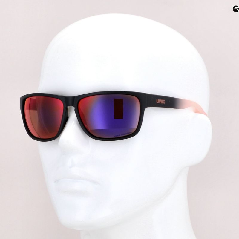 Occhiali da sole UVEX Lgl 36 CV nero opaco rosa/colorvision mirror plasma 7