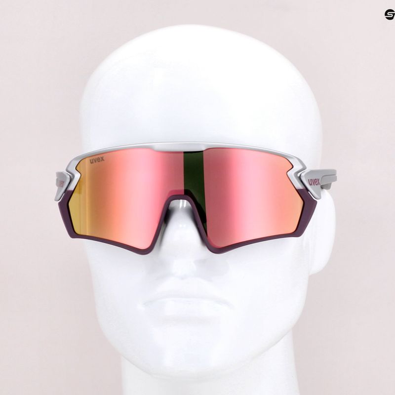 Occhiali da sole UVEX Sportstyle 231 argento prugna opaco/rosso specchiato 12
