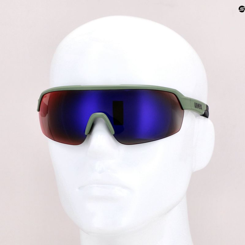 Occhiali da sole UVEX Sportstyle 227 oliva opaco/rosso specchiato 12