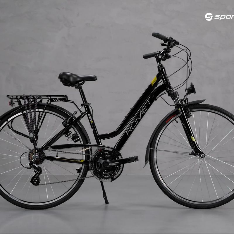 Bicicletta da trekking da donna Romet Gazela nero/giallo 15