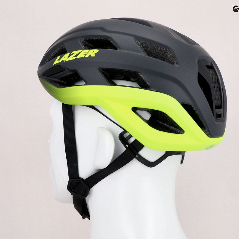 Casco da bici Lazer Strada KC grigio scuro opaco/giallo flash 9