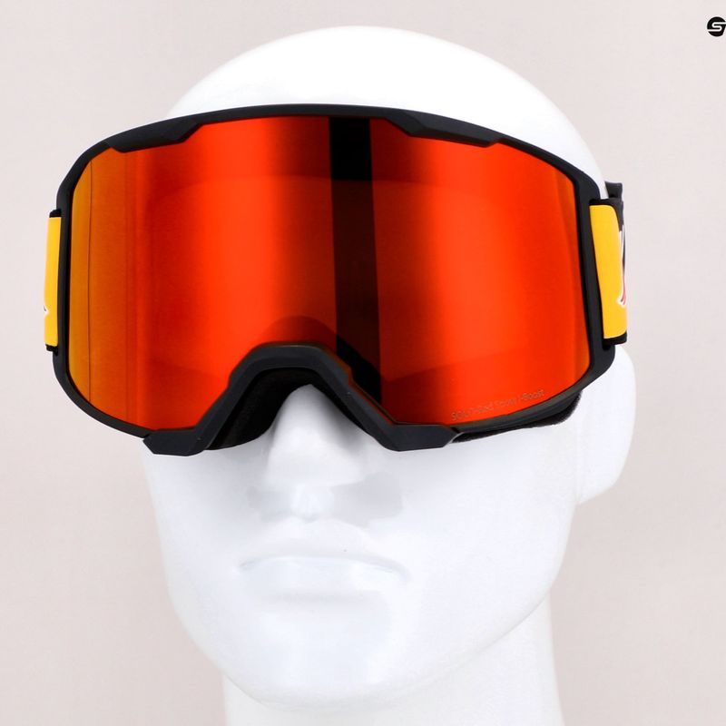 Red Bull SPECT + Pouch Solo Occhiali da sci ad alto contrasto blu opaco/nero lucido/rosso a specchio 8