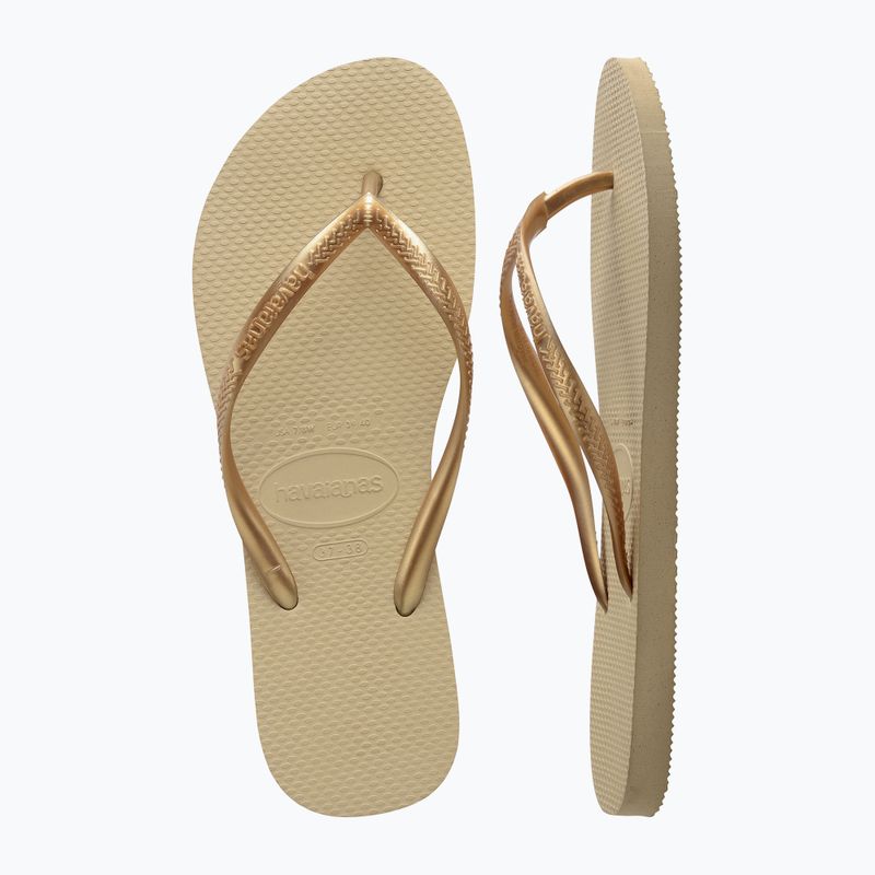 Infradito da donna Havaianas Slim sand grey / light golden 11