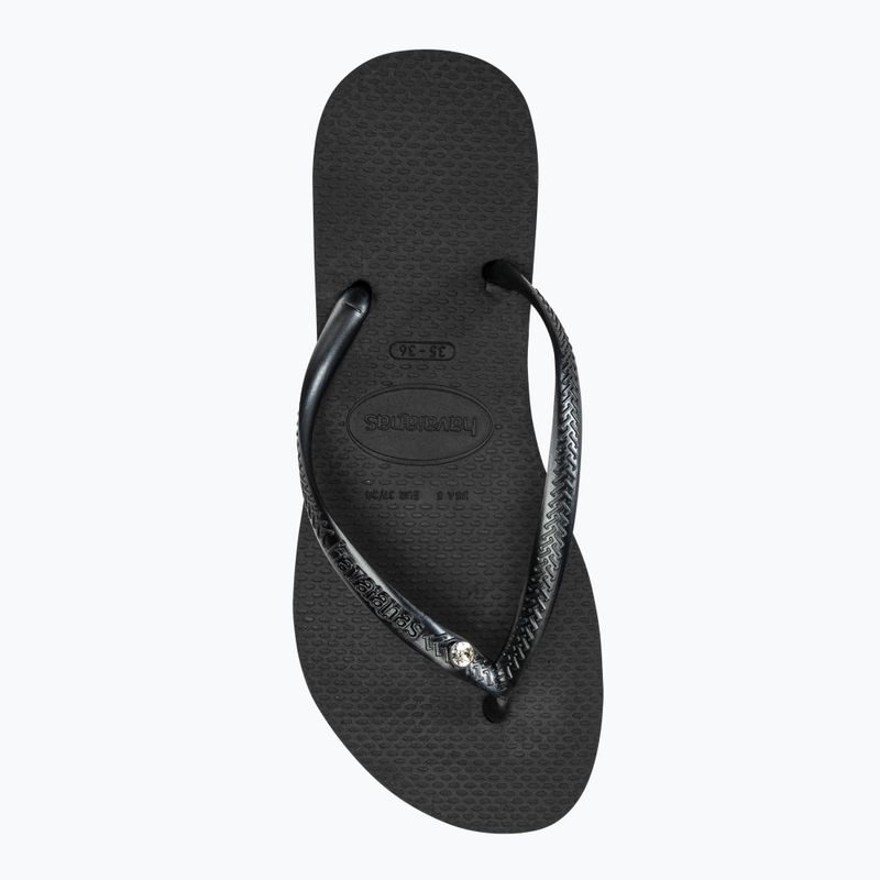 Infradito Havaianas Slim Crystal Sw II da donna, nero 5