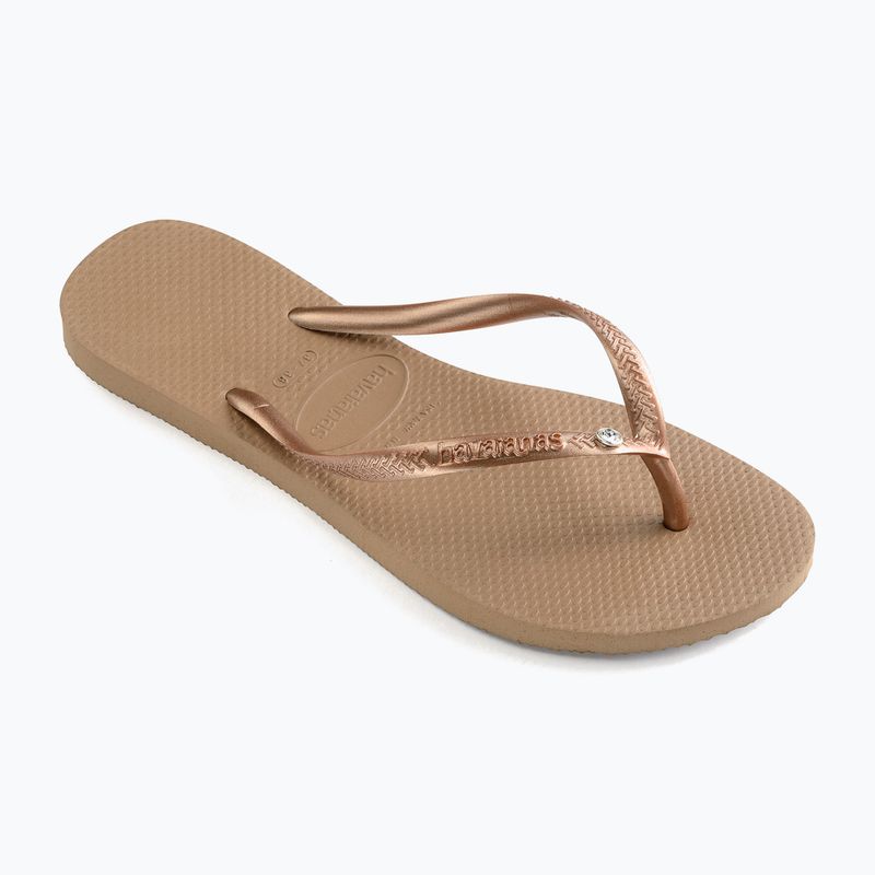 Infradito Havaianas Slim Crystal Sw II da donna, colore oro 9