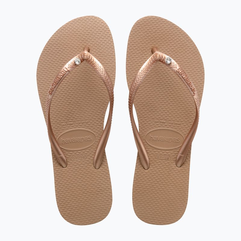 Infradito Havaianas Slim Crystal Sw II da donna, colore oro 11