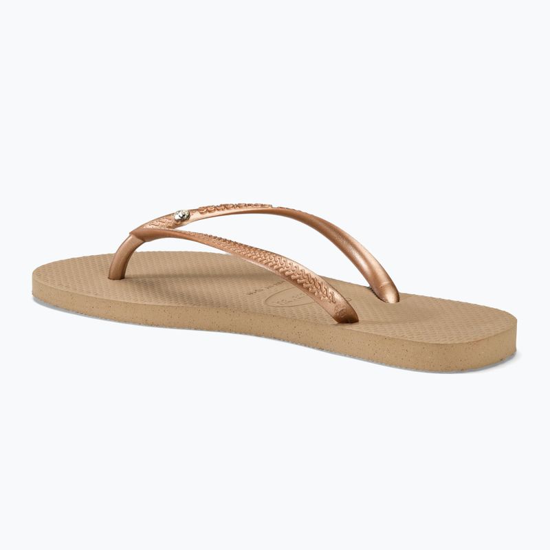 Infradito Havaianas Slim Crystal Sw II da donna, colore oro 3