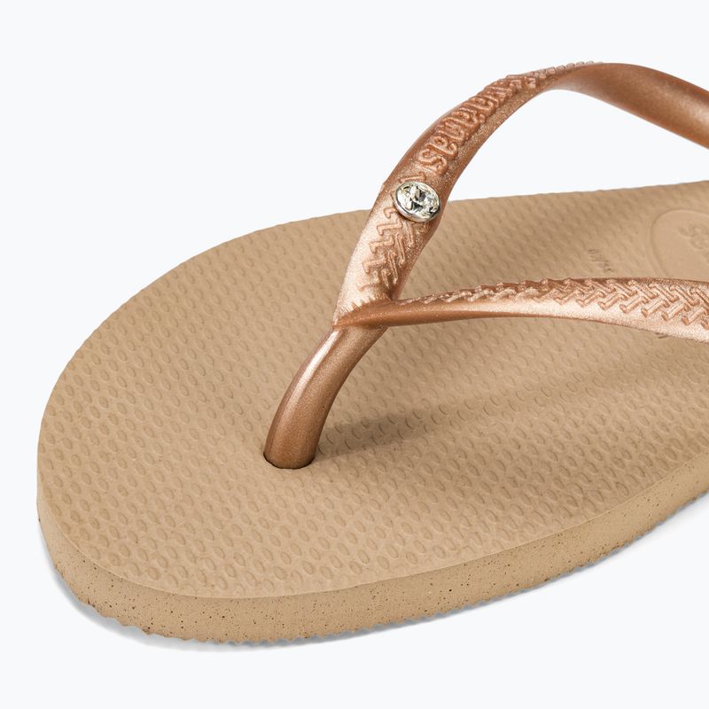 Infradito Havaianas Slim Crystal Sw II da donna, colore oro 7