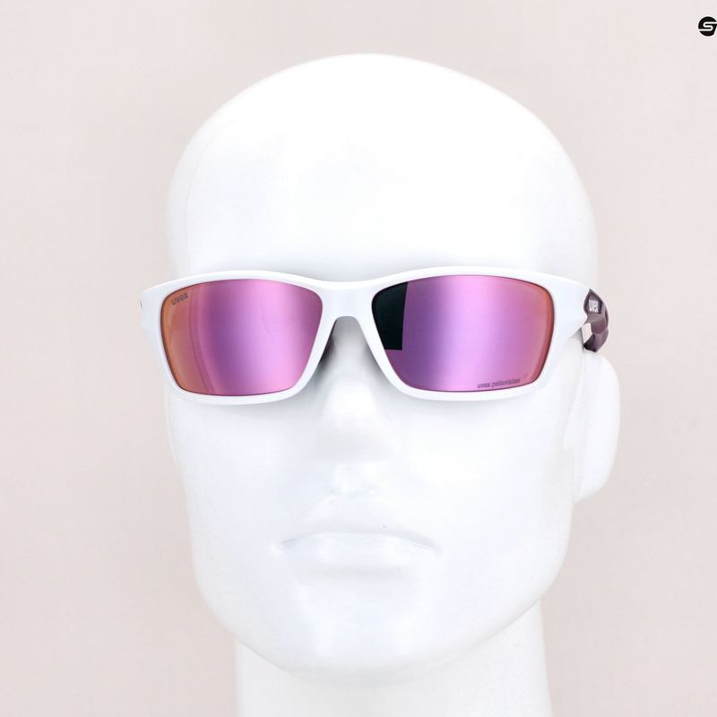 Occhiali da sole UVEX Sportstyle 232 P peacock prestige mat/polavision mirror rosa 11