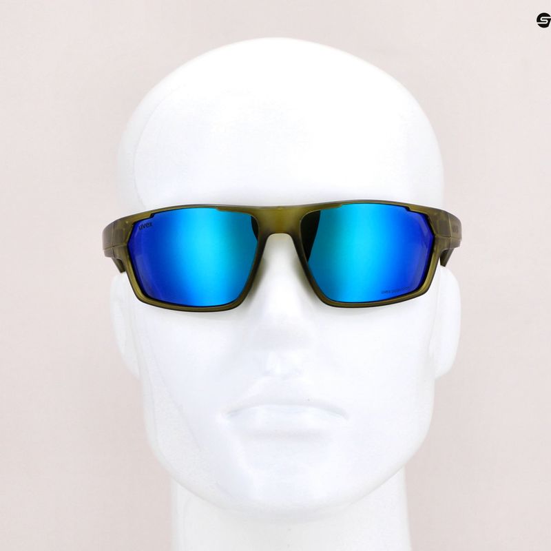 Occhiali da sole UVEX Sportstyle 233 P verde opaco/polavision verde specchio 11