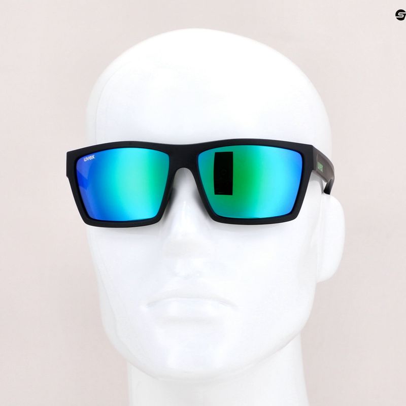 Occhiali da sole UVEX Lgl 29 nero opaco/verde specchio 7