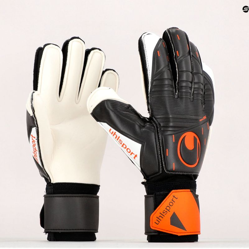 Guanti da portiere Uhlsport Speed Contact Soft Flex Frame nero/bianco/arancio neon 9