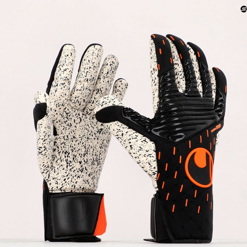 Guanto da portiere Uhlsport Speed Contact Supergrip+ Finger Surround nero/bianco/arancio 9