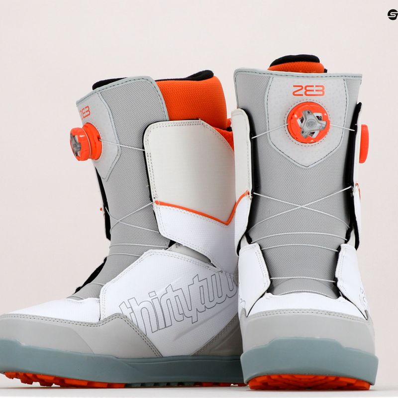 Scarponi da snowboard ThirtyTwo Lashed Double Boa Powell '22 da uomo grigio/bianco/arancio 15