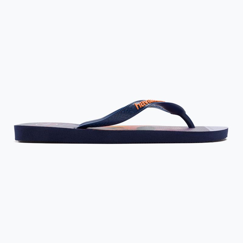 Infradito Havaianas Hype da uomo blu marino/blu marino/arancione di Megonia 2