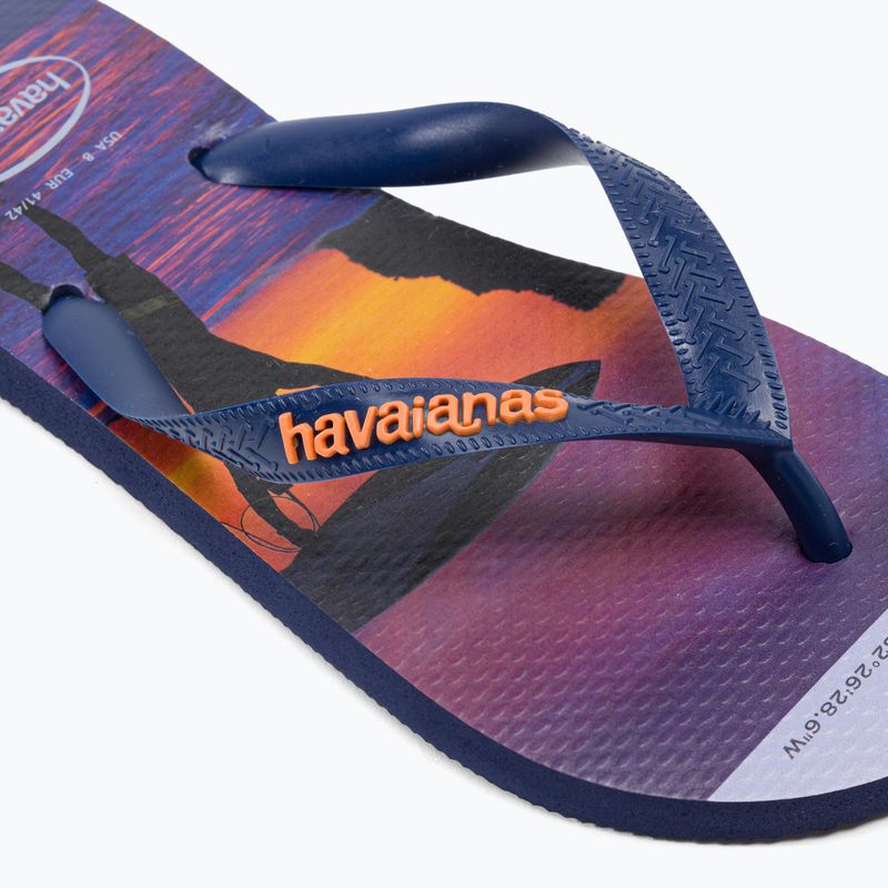Infradito Havaianas Hype da uomo blu marino/blu marino/arancione di Megonia 7