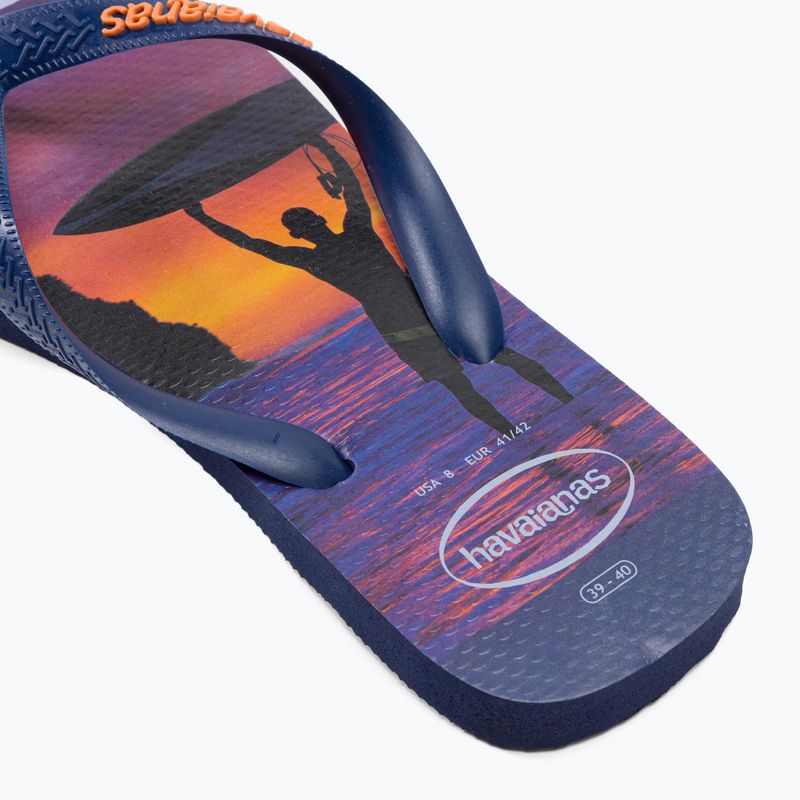 Infradito Havaianas Hype da uomo blu marino/blu marino/arancione di Megonia 8