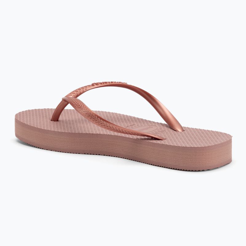 Infradito Havaianas Slim Platform da donna, rosa croco 3