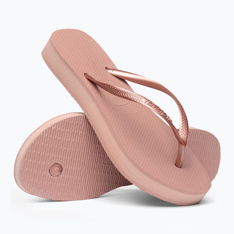 Infradito Havaianas Slim Platform da donna, rosa croco 5