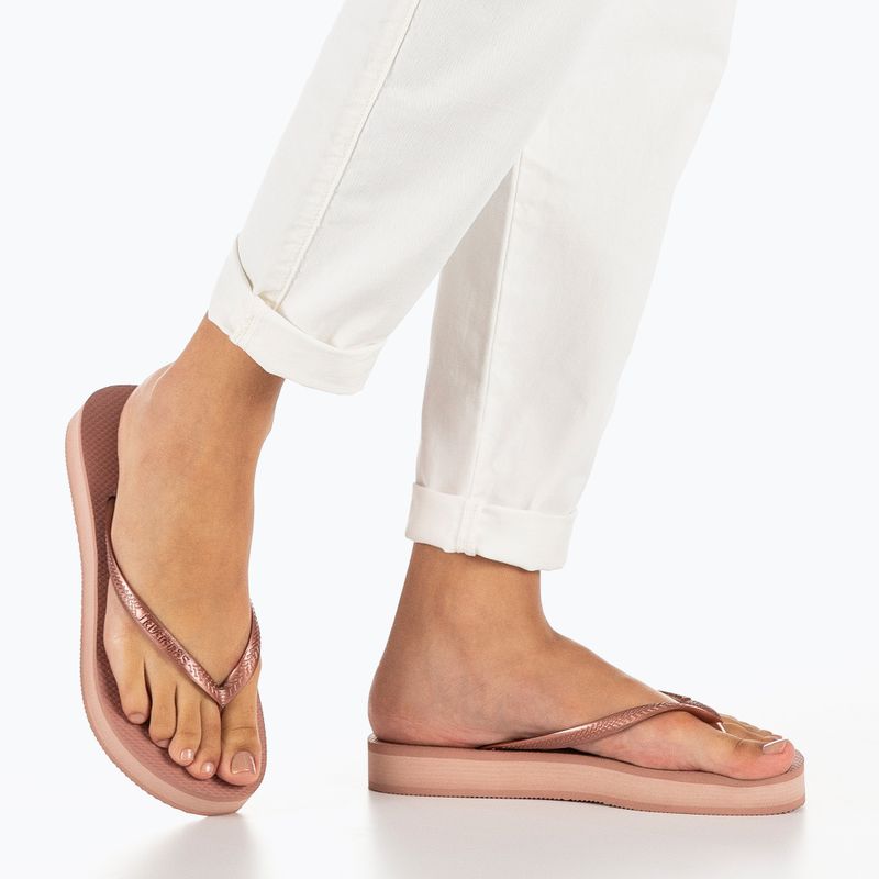 Infradito Havaianas Slim Platform da donna, rosa croco 6