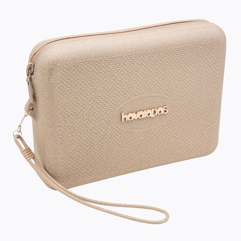 Havaianas Beach Necessaire Borsa cosmetica dorata con glitter