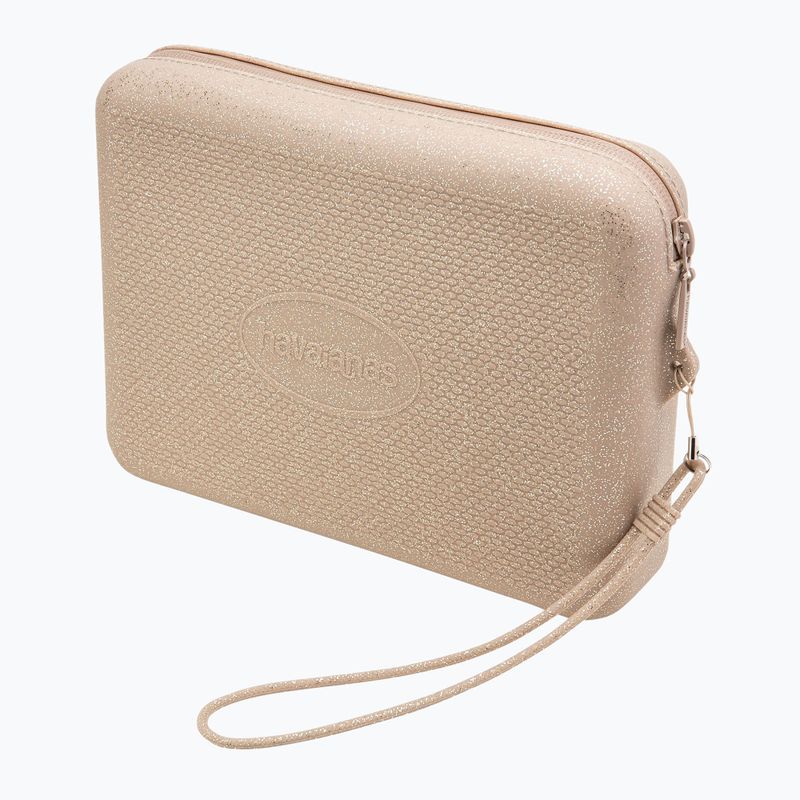 Havaianas Beach Necessaire Borsa cosmetica dorata con glitter 2