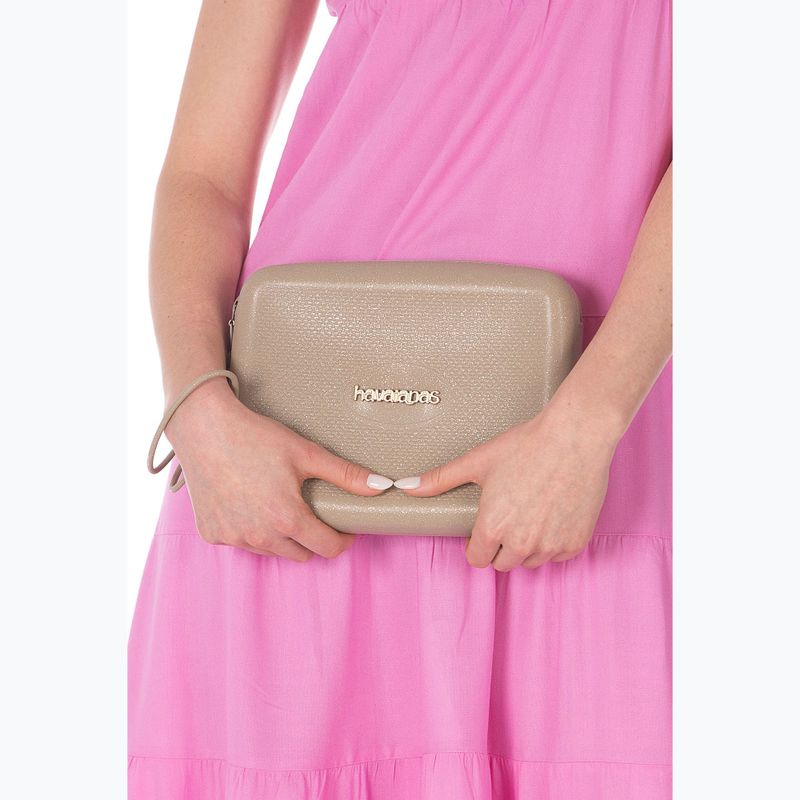 Havaianas Beach Necessaire Borsa cosmetica dorata con glitter 4