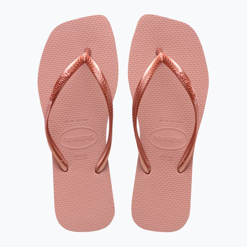 Infradito Havaianas Slim Square da donna, rosa croco 3