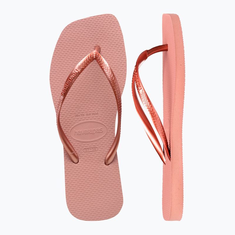 Infradito Havaianas Slim Square da donna, rosa croco 4