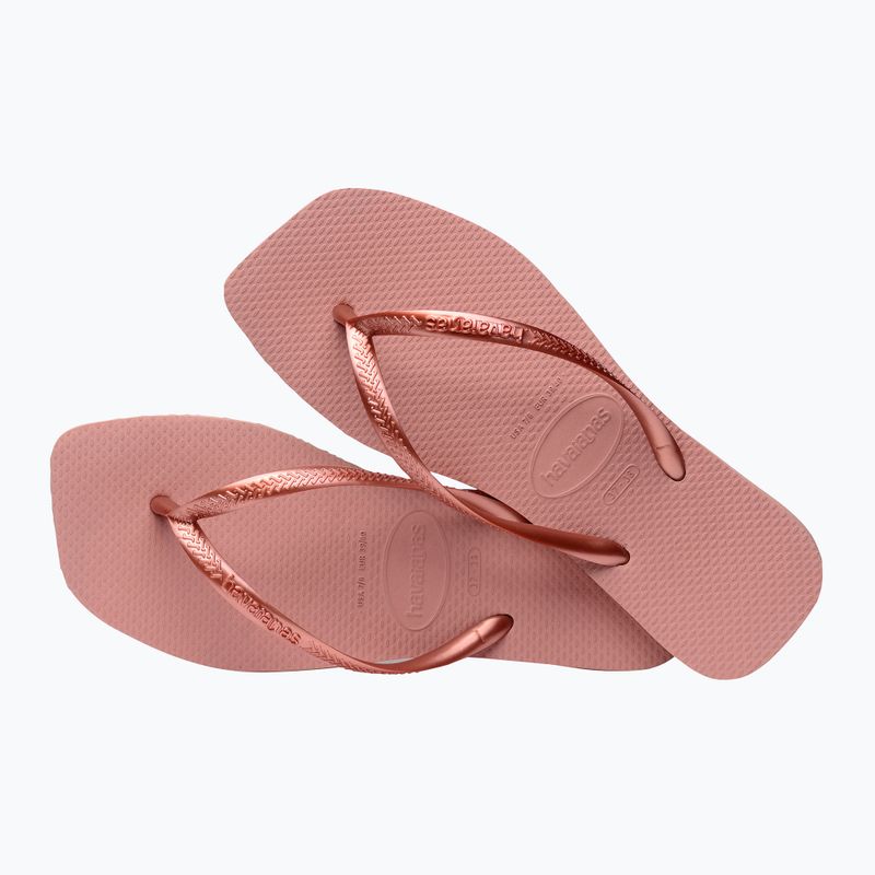 Infradito Havaianas Slim Square da donna, rosa croco 5