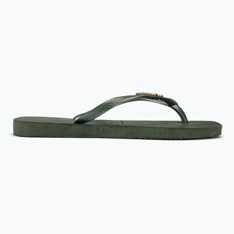 Infradito Havaianas Square Logo Metallic verde oliva da donna 2