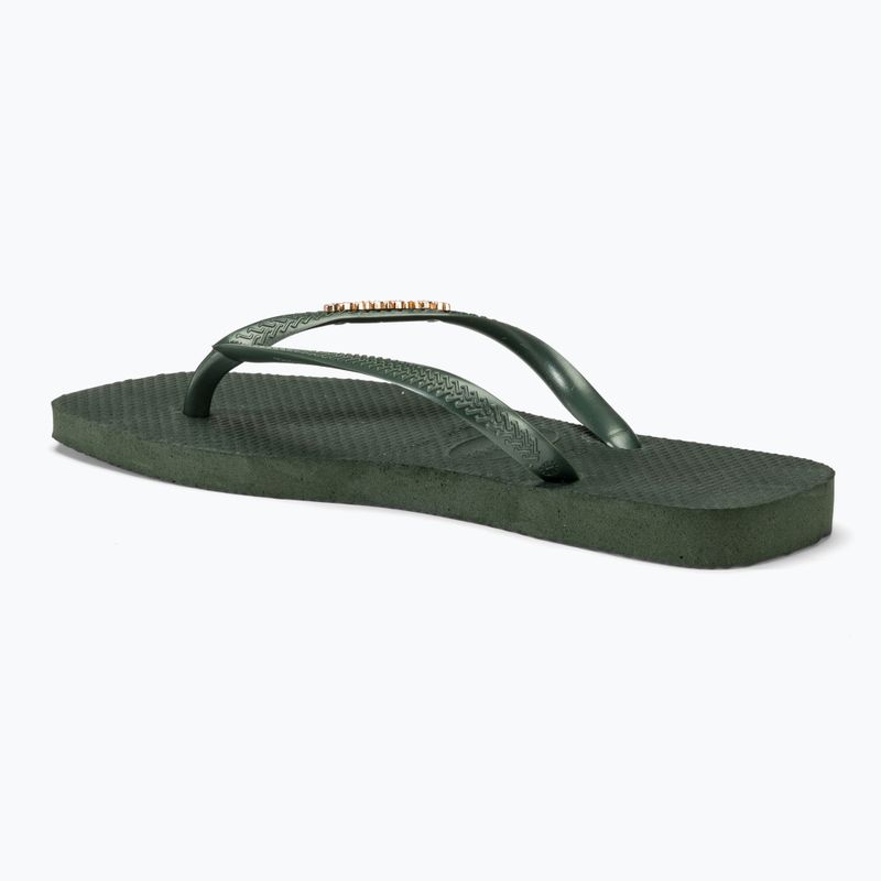 Infradito Havaianas Square Logo Metallic verde oliva da donna 3