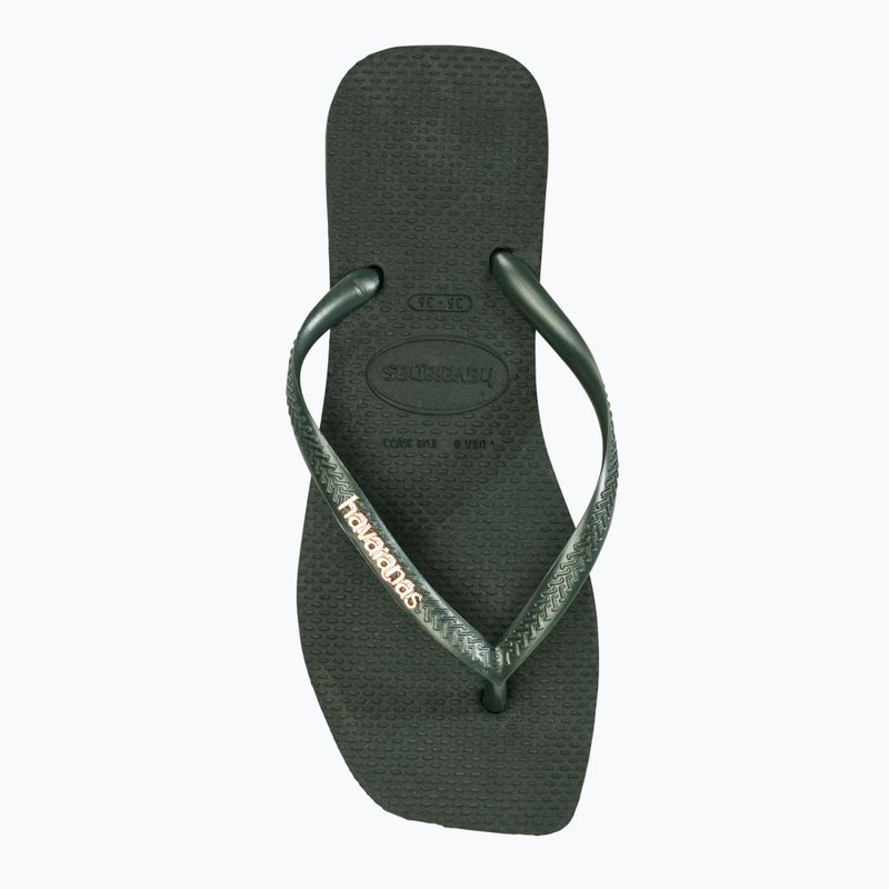 Infradito Havaianas Square Logo Metallic verde oliva da donna 5