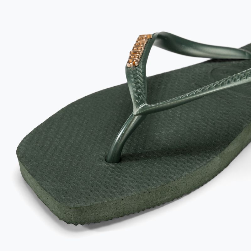 Infradito Havaianas Square Logo Metallic verde oliva da donna 7