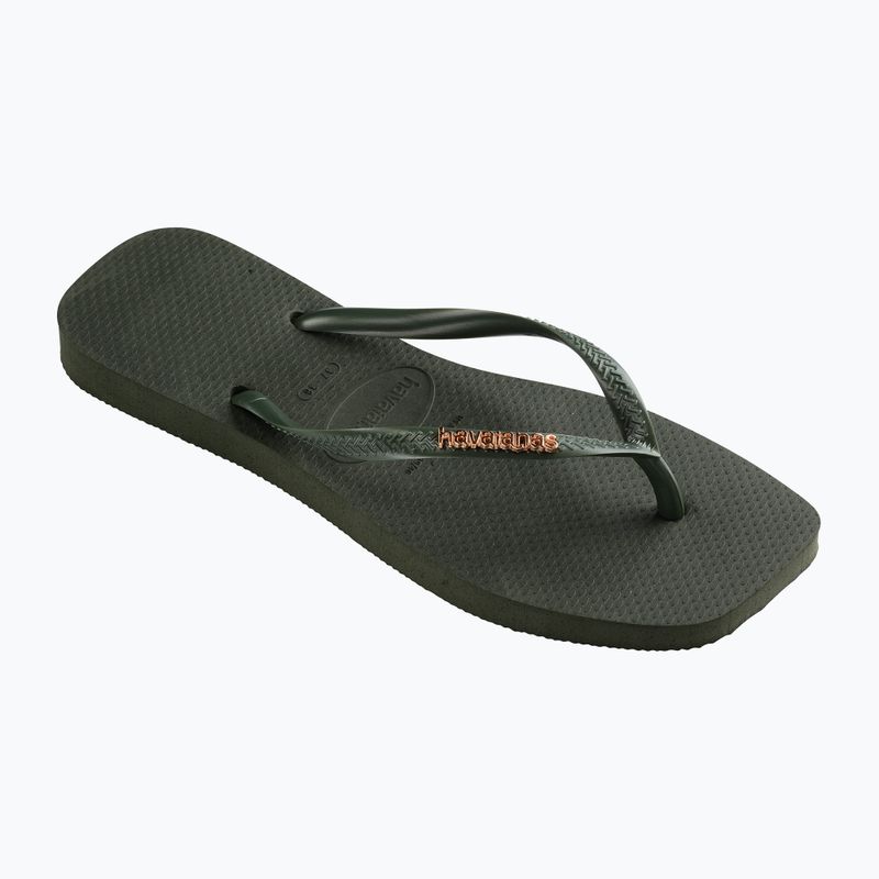 Infradito Havaianas Square Logo Metallic verde oliva da donna 8