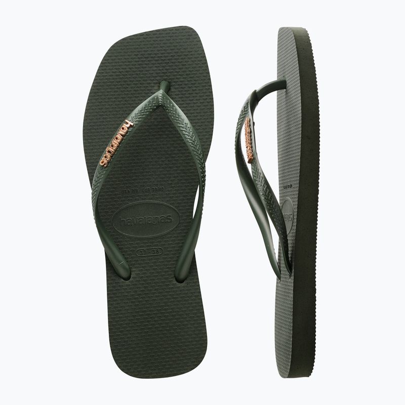 Infradito Havaianas Square Logo Metallic verde oliva da donna 11