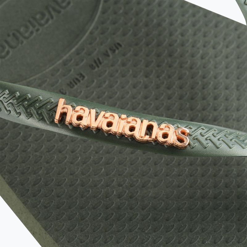 Infradito Havaianas Square Logo Metallic verde oliva da donna 12