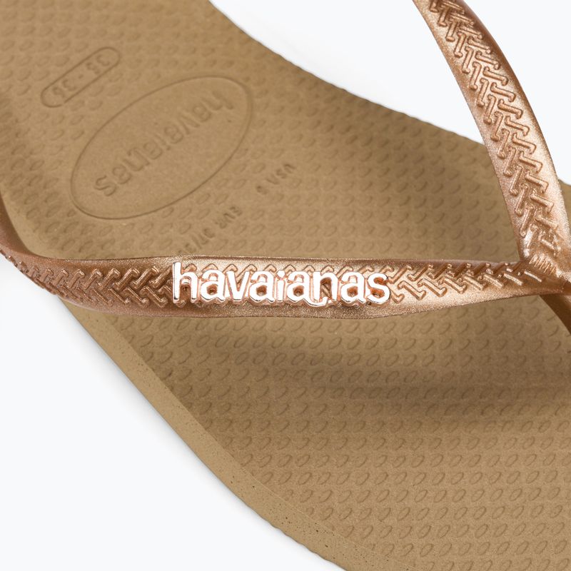 Infradito Havaianas Square Logo Metallic oro rosa / oro rosa da donna 8