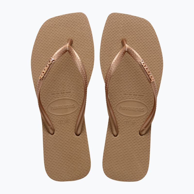 Infradito Havaianas Square Logo Metallic oro rosa / oro rosa da donna 11