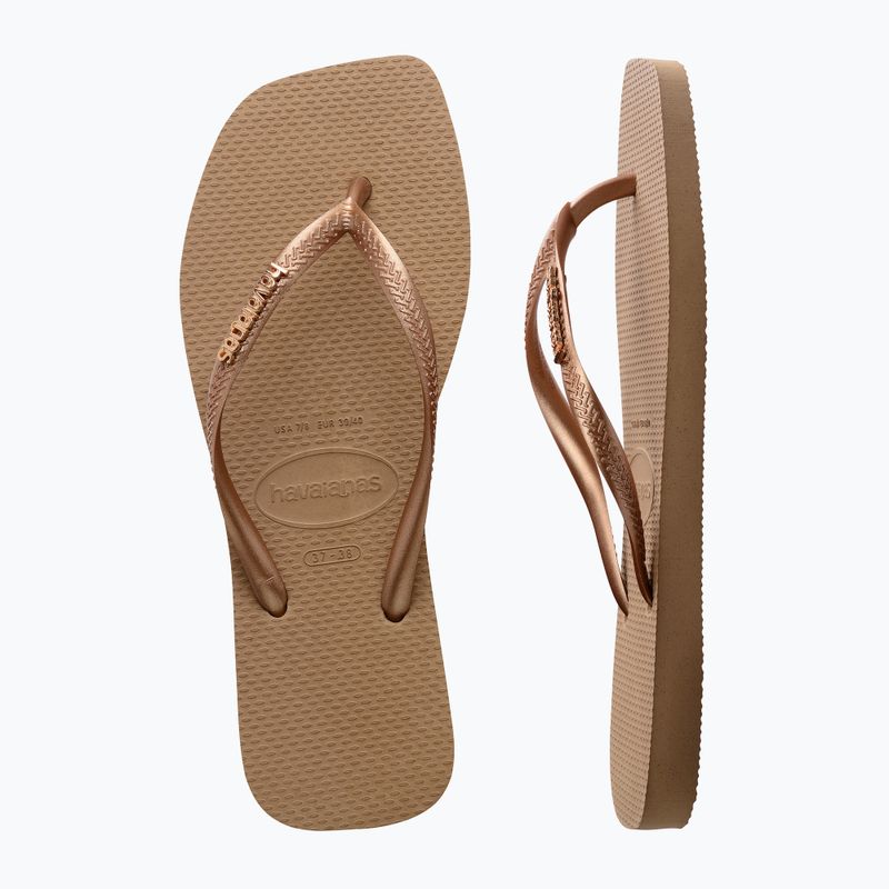 Infradito Havaianas Square Logo Metallic oro rosa / oro rosa da donna 12