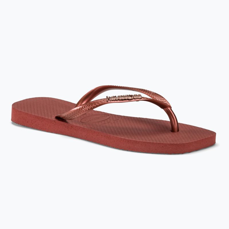 Infradito Havaianas Square Logo Metallic mogano da donna